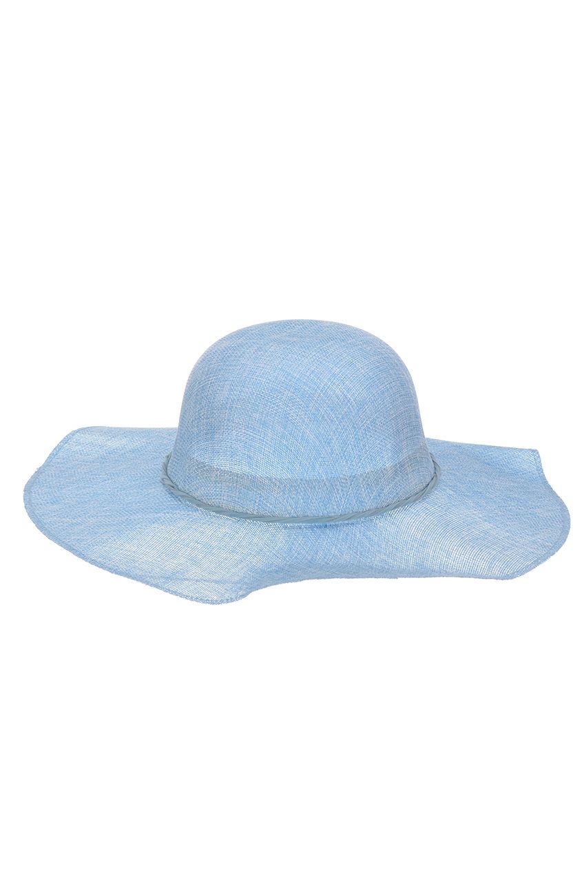 Оптом - Шляпа тканевая, лен, однотонная, поле 10 (см) - B574 - domopta.ru