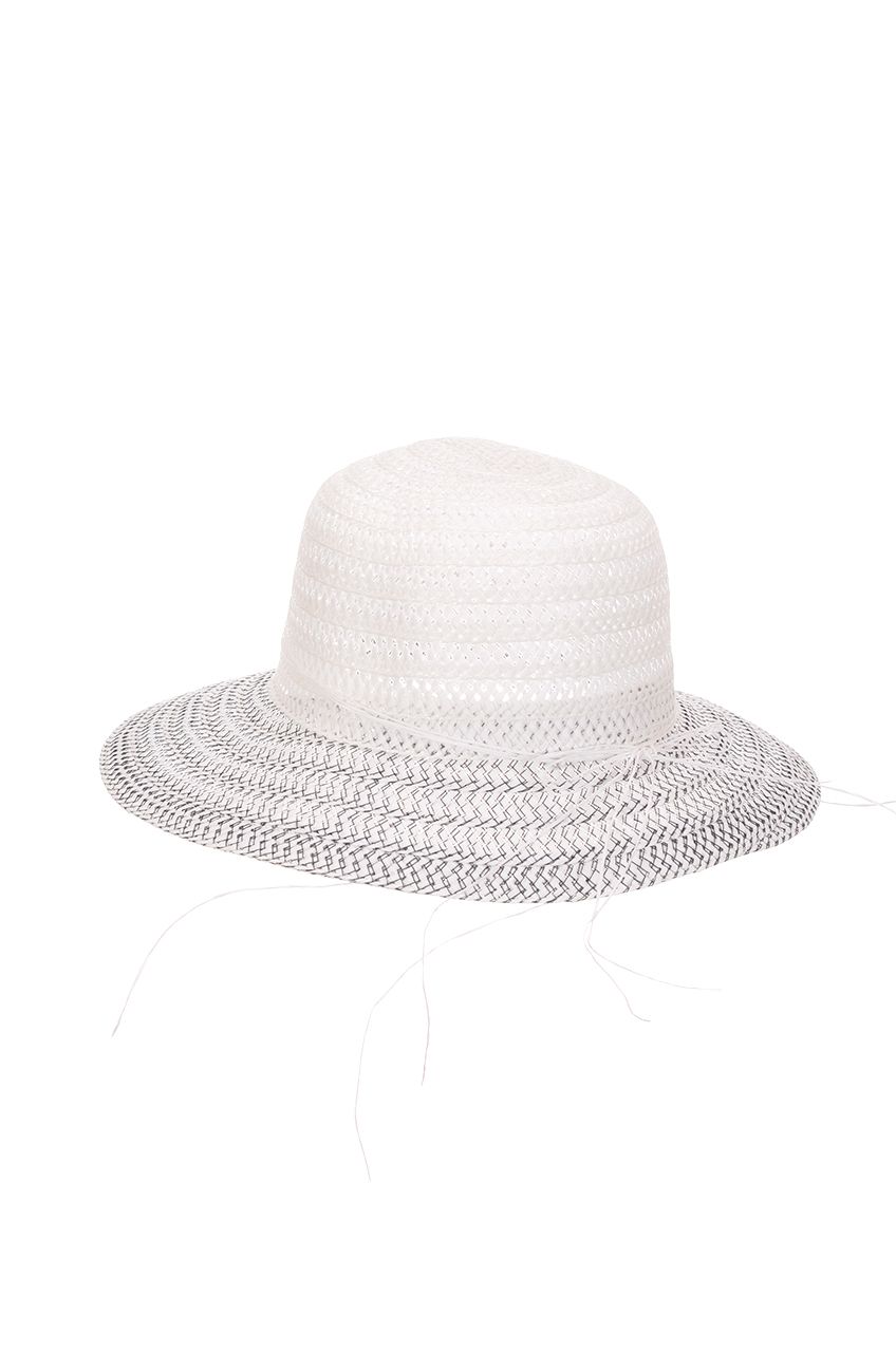 Оптом - Шляпа капор плетенная, поле 8 (см) - B583 - domopta.ru