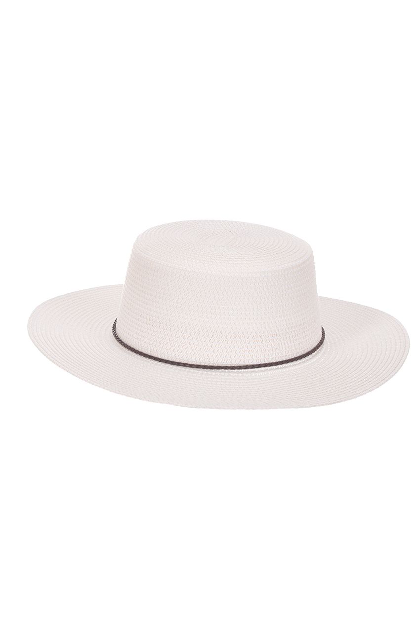 Оптом - Шляпа таблетка, плетенная соломка, поле 8 (см) - B598 - domopta.ru