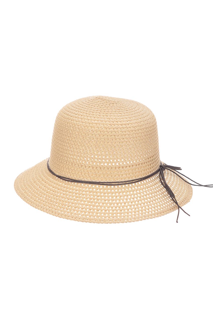 Оптом - Шляпа ажурная, из плетенной соломки, поле 6 (см) - B670 - domopta.ru