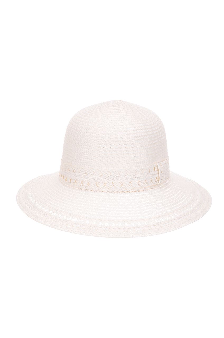 Оптом - Шляпа из плетенной соломки, с тесьмой, поле 9 (см) - B707 - domopta.ru