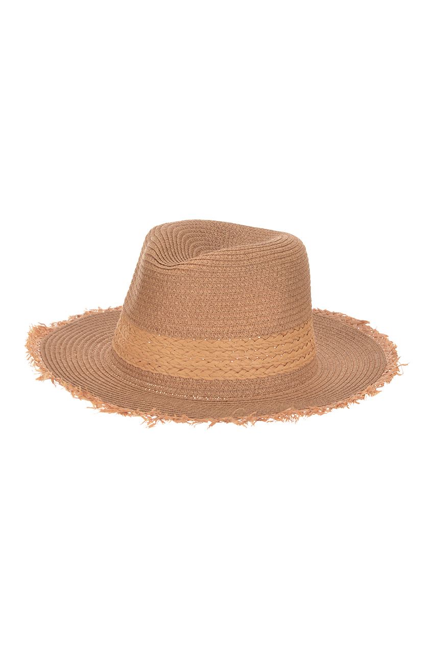 Оптом - Шляпа ковбойка, из плетенной соломки, с бахромой, поле 8 (см) - B728 - domopta.ru