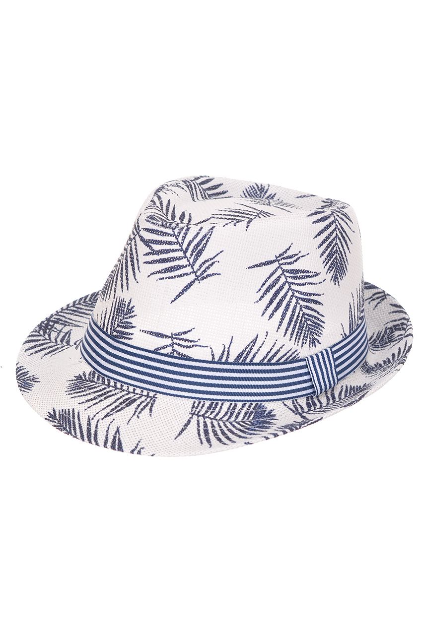 Оптом - Шляпа итальянка, плетенная соломка, с рисунком, поле 5 (см) - B736-2 - domopta.ru