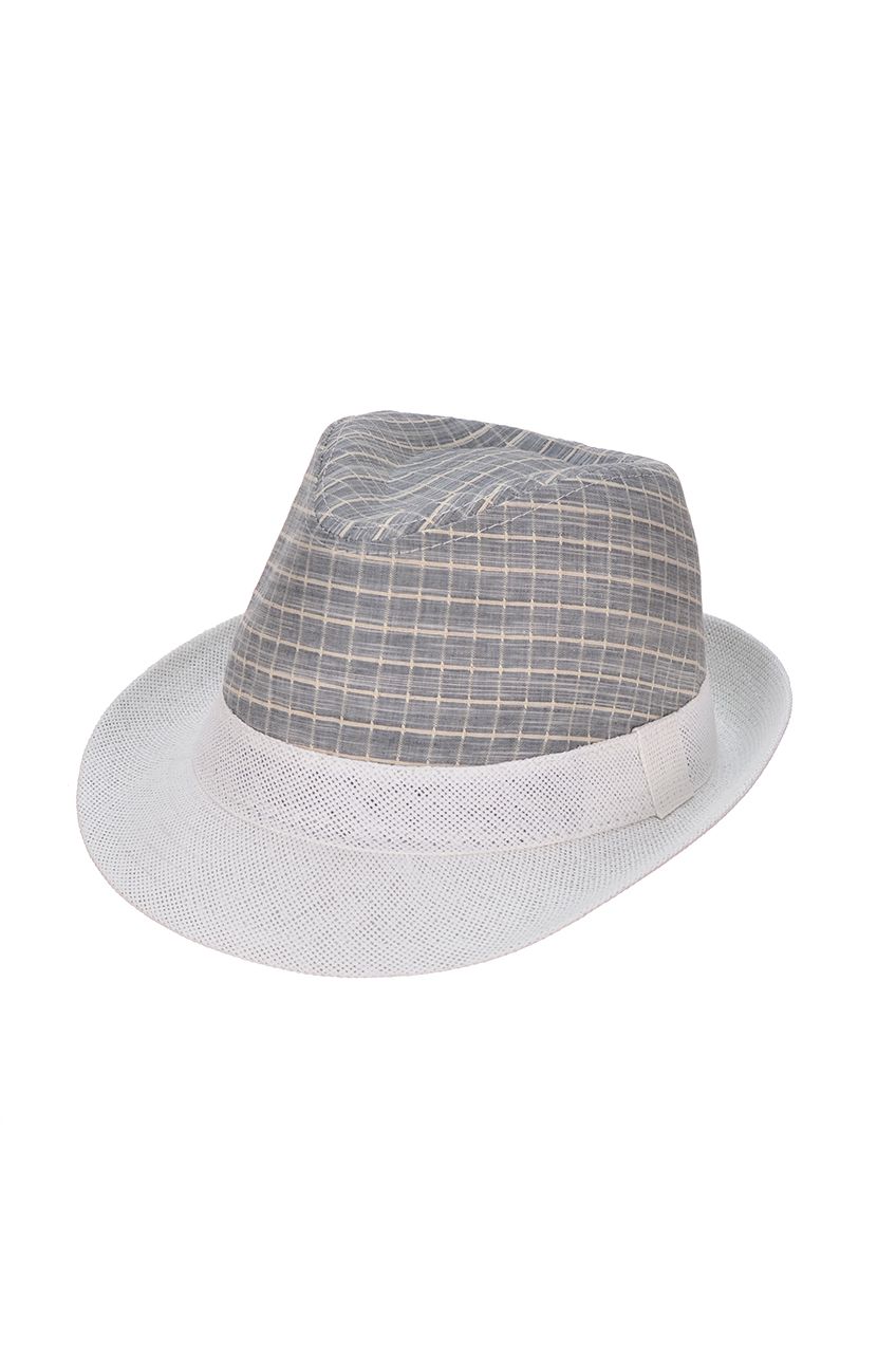 Оптом - Шляпа итальянка, комбинированная, соломка/ткань - S507 - domopta.ru