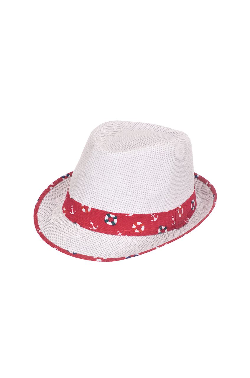 Оптом - Шляпа итальянка, комбинированная, соломка/ткань - S858 - domopta.ru