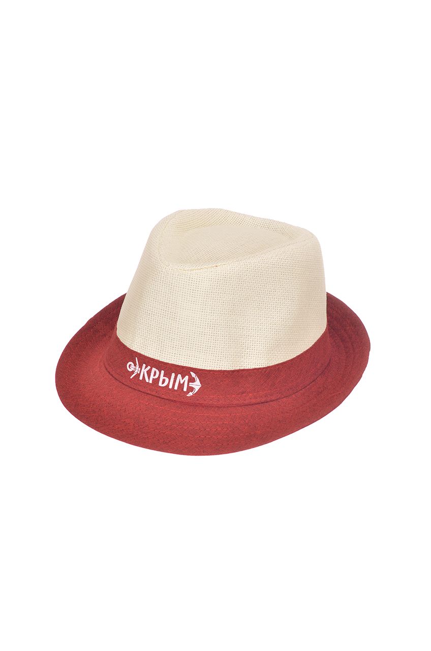 Оптом - Шляпа итальянка, комбинированная, соломка/ткань, лента Крым - S861 - domopta.ru